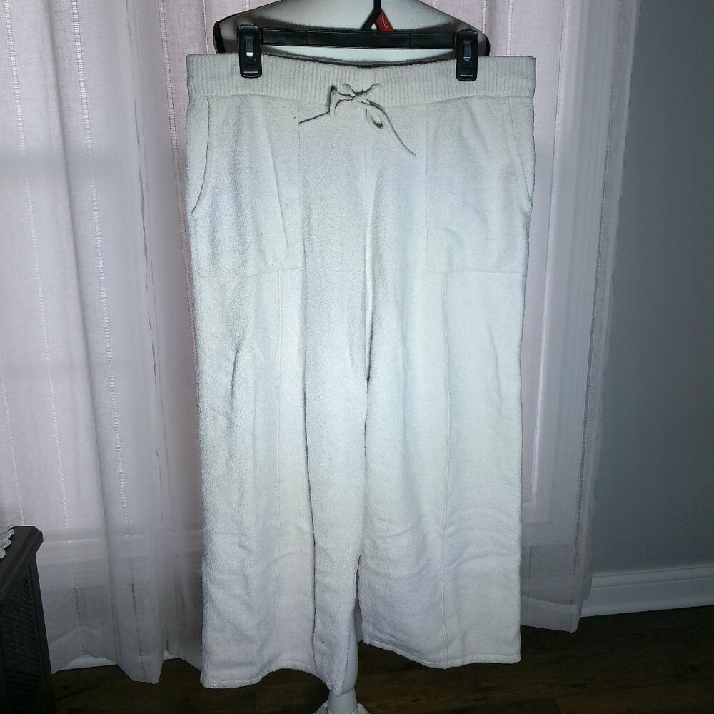 BAREFOOT DREAMS CozyChic Lite Pants w/Pockets Cropped Cream L